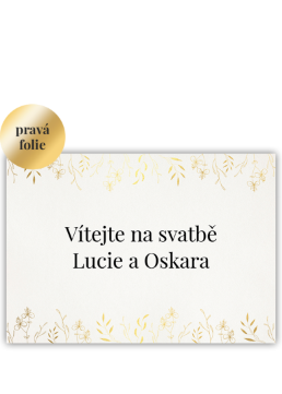 Svadobná uvítacia karta vo formáte A3. Blesková tvorba. - Leaves